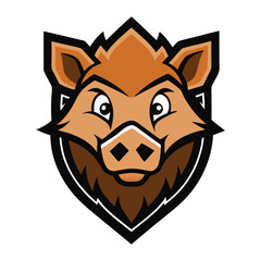 Stylish wild boar head hipster logo with sharp details, trendy beard, and cool sunglasses—perfect for bold branding with a modern, rugged, and adventurous vibe.
