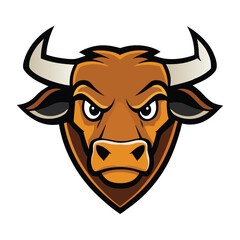 Fierce wild bull head hipster logo with bold horns, sharp details, and a stylish twist. Perfect for modern brands seeking strength, confidence, and trendy appeal.