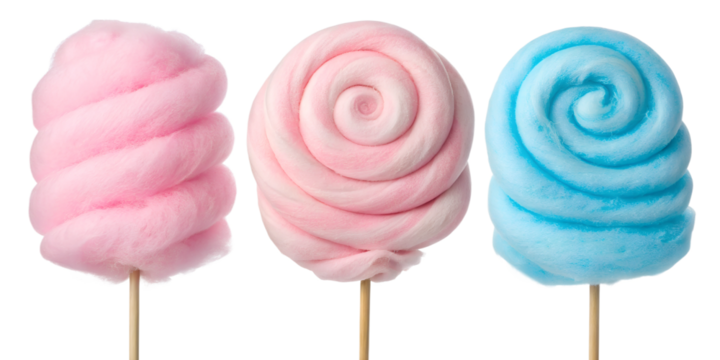 Cotton Candy on a Stick in Pink for Sweet Treats and Fun Fair Vibes, PNG Transparent