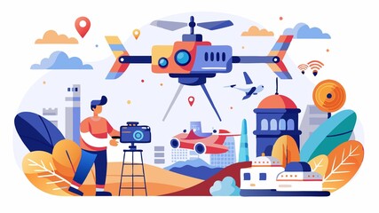 A creative drone photography business concept emphasizing artistic vision, unique perspectives, and innovative filming techniques, capturing stunning and memorable aerial imagery for a diverse range