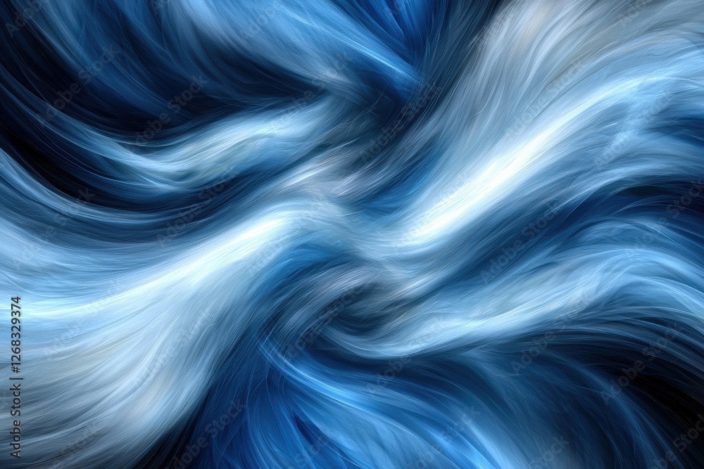 Poster abstract blue waves with smooth flowing movement and depth