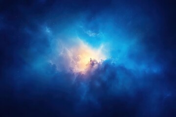 Mystical Blue and Orange Cosmic Cloud Formation in Space