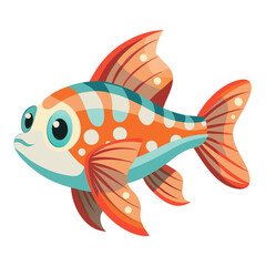 Small tropical fish with vibrant colors gracefully swims through a lively coral reef, showcasing its unique patterns and lively demeanor in warm marine waters