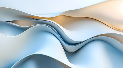 Abstract Wave Design in White and Light Blue