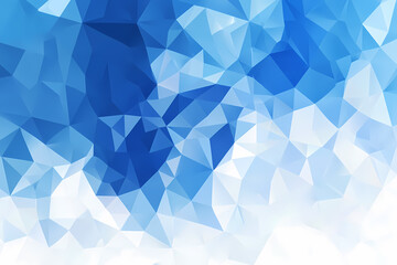 Fototapeta premium A digital abstract triangle background in three shades of blue, evoking peace, serenity, and tranquility.
