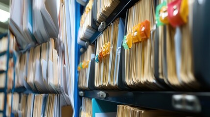 digital documents being managed within an advanced document management system, with automatic organization features.