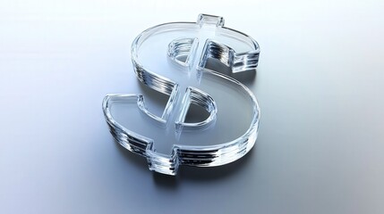 sharp, transparent dollar symbol icon with a soft shadow, evoking the importance of money and financial security.