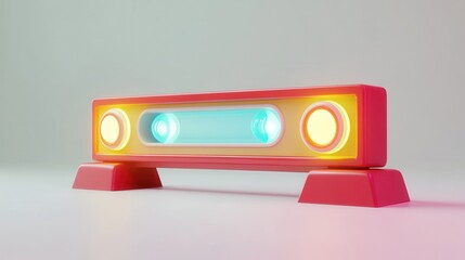 Fototapeta premium Colorful Retro Light Bar with Vibrant Neon Glow in Modern Style
