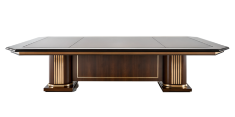 Executive Table on White Background for Luxury Office Workspaces and Office Design, PNG Transparent