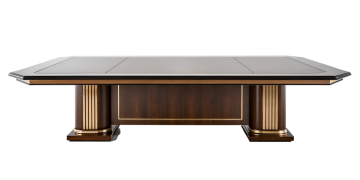 Executive Table on White Background for Luxury Office Workspaces and Office Design, PNG Transparent - Powered by Adobe