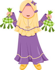 Muslim Girl Celebrating Eid