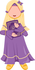 Muslim Girl Holding Quran