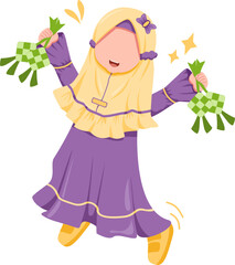 Muslim Girl Celebrating Eid