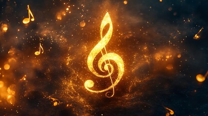 Surreal music-themed background featuring glowing elements, ideal for creative projects and artistic visuals.