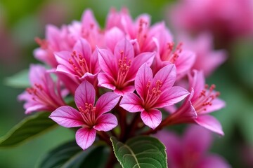 Obraz premium Close-up of Beautiful Pink Flowers in Bloom