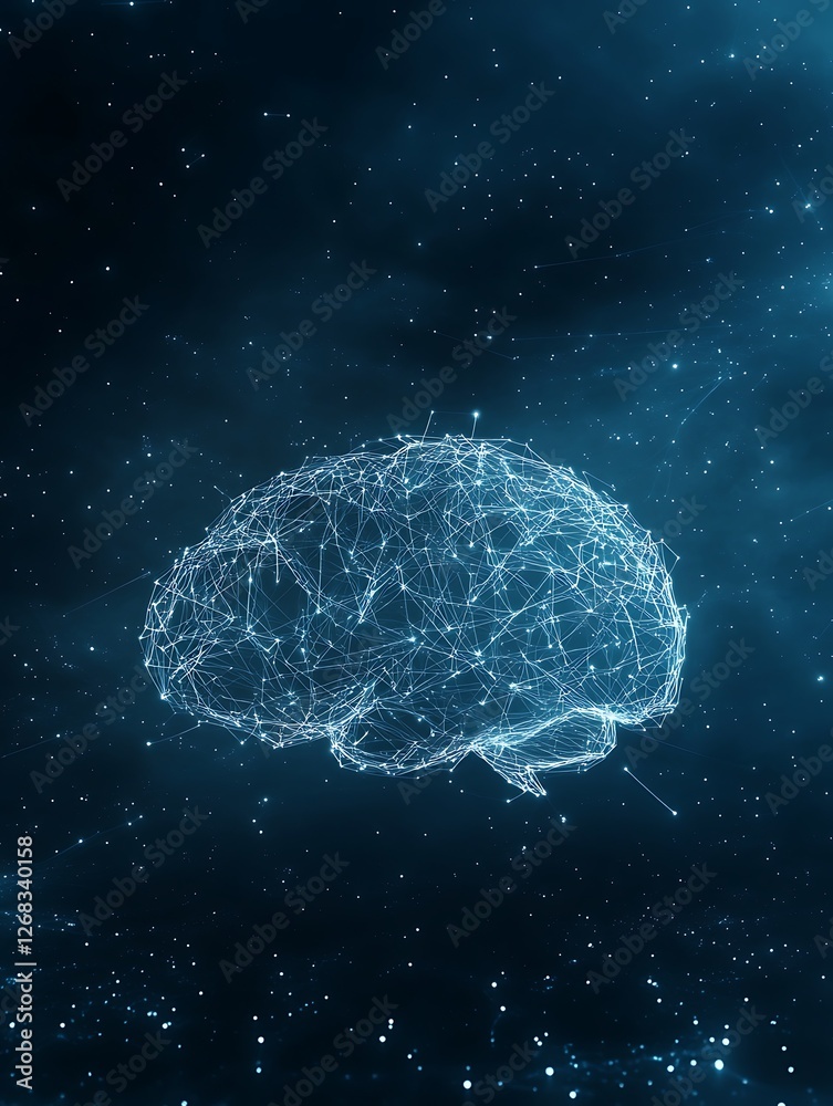 Aufkleber Surreal digital background featuring a neural network design, ideal for tech and creative projects.