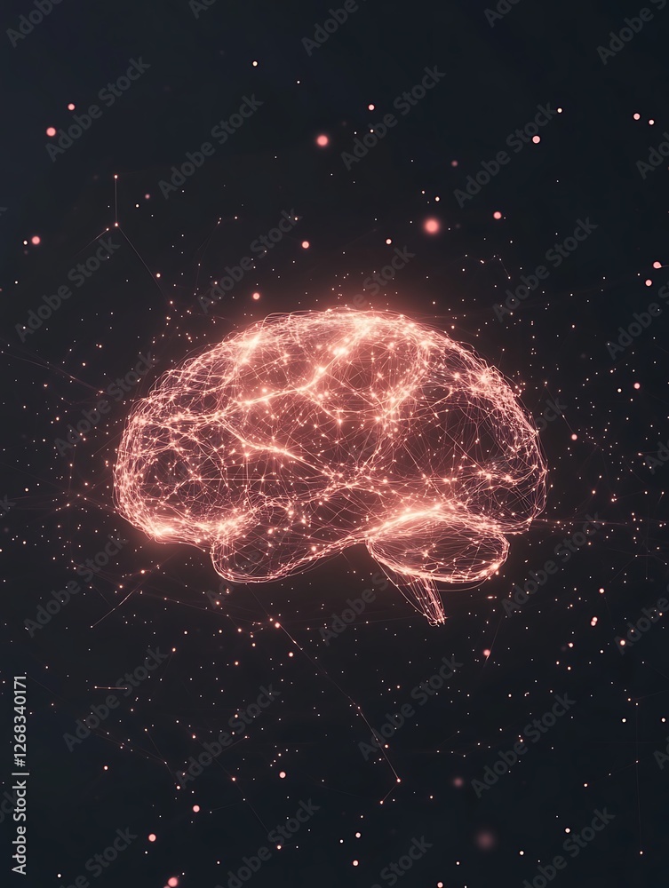 Fototapete Surreal digital background featuring a neural network, ideal for tech and creative projects.