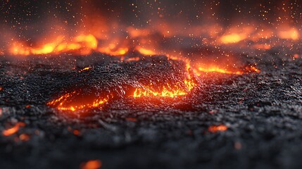 Fiery volcanic rock texture background