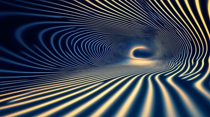 Abstract Wavy Lines in Dark Blue and Yellow Background for Design