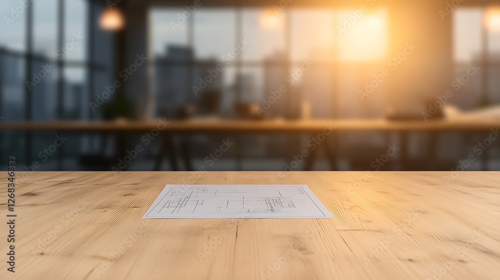 Poster a wooden table in sharp focus showcasing its sturdy design and soft background, ideal for decor and 