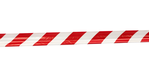 Horizontal Red and White Caution Tape on Transparent Background Safety Warning Tape, PNG Transparent