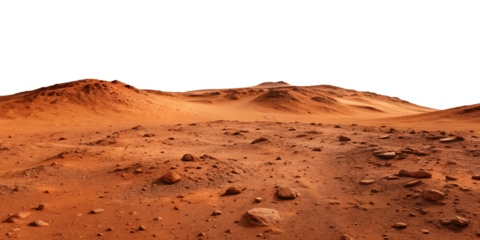 Martian Landscape with Red Terrain on Transparent Background Mars Alien Space, PNG Transparent