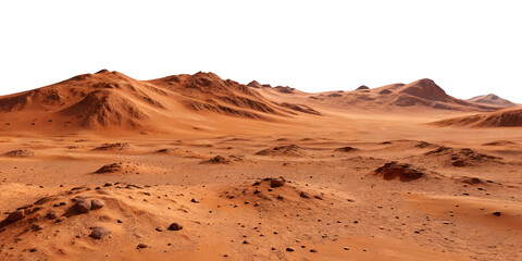 Naklejka premium Martian Surface Landscape with Red Rocks on Transparent Background Mars Space Planet, PNG Transparent