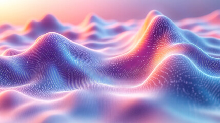 Abstract blue mint and pink background with interlaced digital glitch and distortion effect Symbolizes chaos technology nostalgia and digital transformation Futuristic cyberpunk retro aesthetic