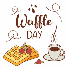 WAFFLE DAY silhouette vector