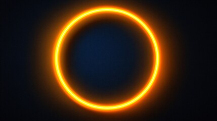 Glowing orange neon circle, dark background, abstract design, website banner