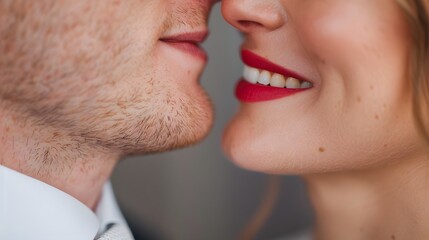 Obraz premium Intimate Romantic Embrace Between Loving Couple Showcasing Affectionate Tender Moment