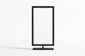 Blank vertical sign, studio, white background, mockup