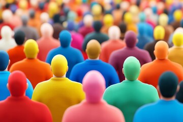 Crowd gathering at a colorful event urban area image of diversity outdoor setting close-up view community unity