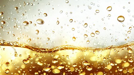 Golden liquid bubbles splash background