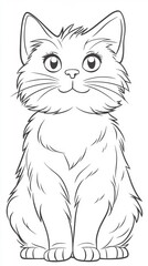 Obraz premium cat felidae white whiskers felinae vertebrate line art facial expression snout clip art