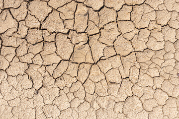Cracked Dry Earth Texture Background, Natural Drought Pattern in Desert Climate, Environmental Crisis Abstract Landscape Photography