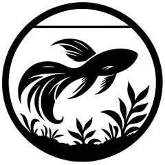Guppy fish silhouette