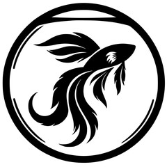 Guppy fish silhouette