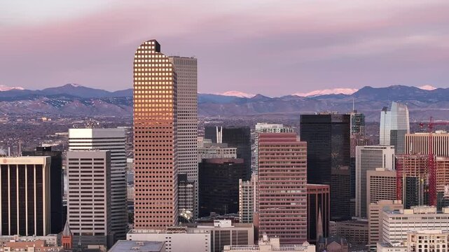 Denver cityscape at Golden Hour
