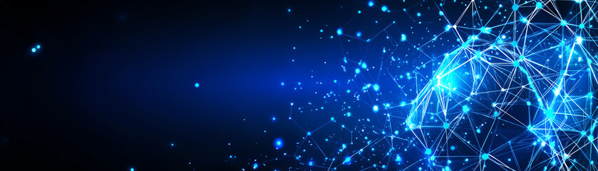 A mesmerizing abstract representation of a digital network with glowing lines and dots, symbolizing connectivity and innovation.