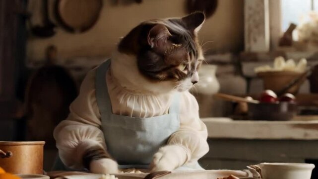 cat on hte kitchen