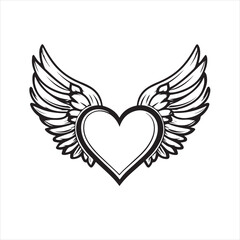 heart with wings Vector 