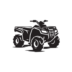 Black Color ATV (All-Terrain Vehicle) silhouette design Vector Illustration, Solid White Background (2).eps