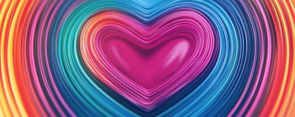 Obraz premium Colorful Abstract Heart Shape with Vibrant Layers and Smooth Curves in a Dynamic Design