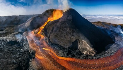 Capture the intensity of volcanic explosions from above.  