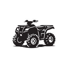 Black Color ATV (All-Terrain Vehicle) silhouette design Vector Illustration, Solid White Background (4).eps