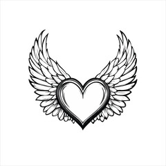Fototapeta premium heart with wings Vector 