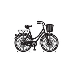 Fototapeta premium Black Color Bicycle silhouette design Vector Illustration, Solid White Background (10).eps