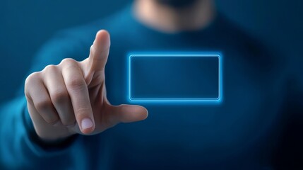 Man operating a modern touchscreen interface, engaging with digital technology and interactive display.