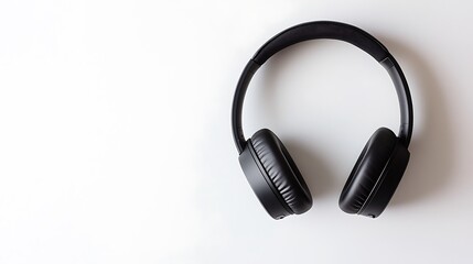 Fototapeta premium A pair of headphones is sitting on a white background